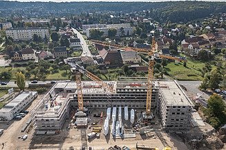 An aerial photograph of the service centre, which is currently under construction.