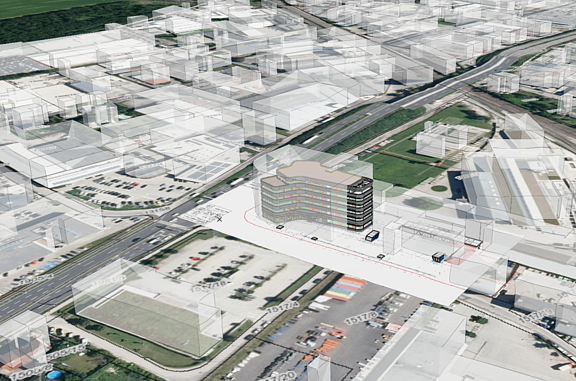 The picture shows a digital 3D model from an aerial perspective.